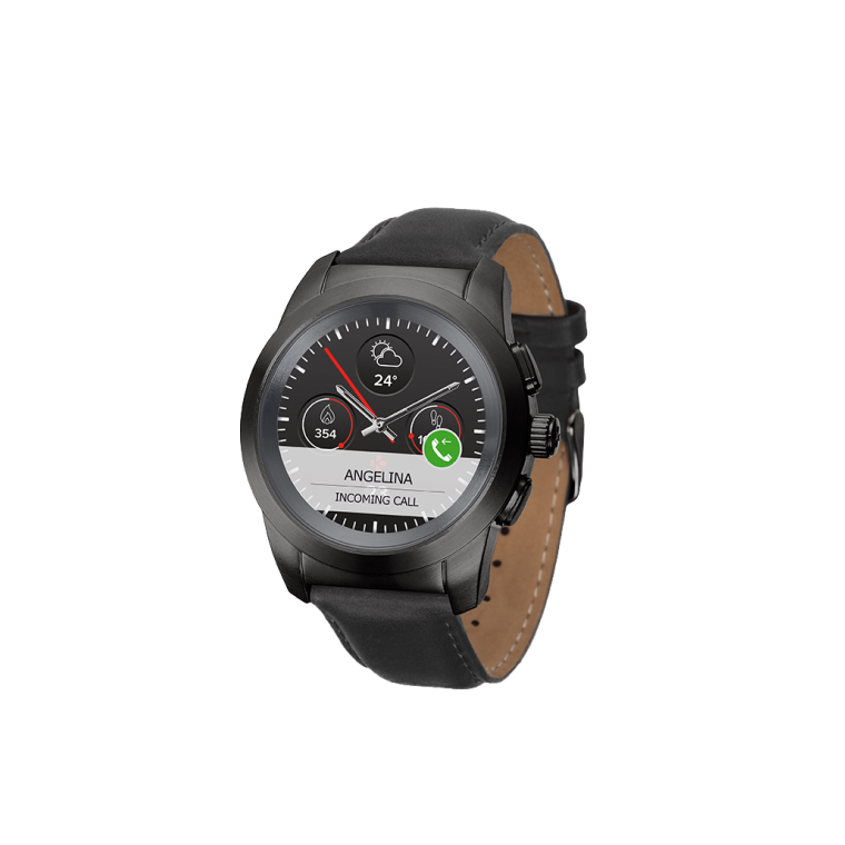 ZeTime Premium - The world’s first hybrid smartwatch combining mechanical hands with a full round color touchscreen - MyKronoz